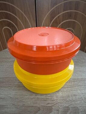 Vintage 1970’s Tupperware in harvest colors, orange and yellow